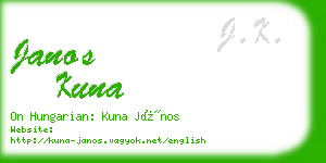 janos kuna business card